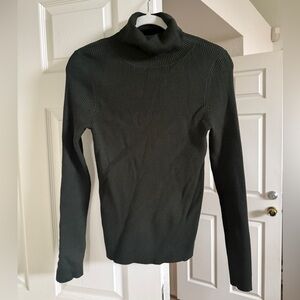 NWT Maeve by Anthropolgie Green Ribbed Turtleneck Shirt